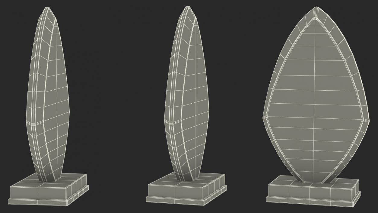 Glass Award Trophy Collection 3D model