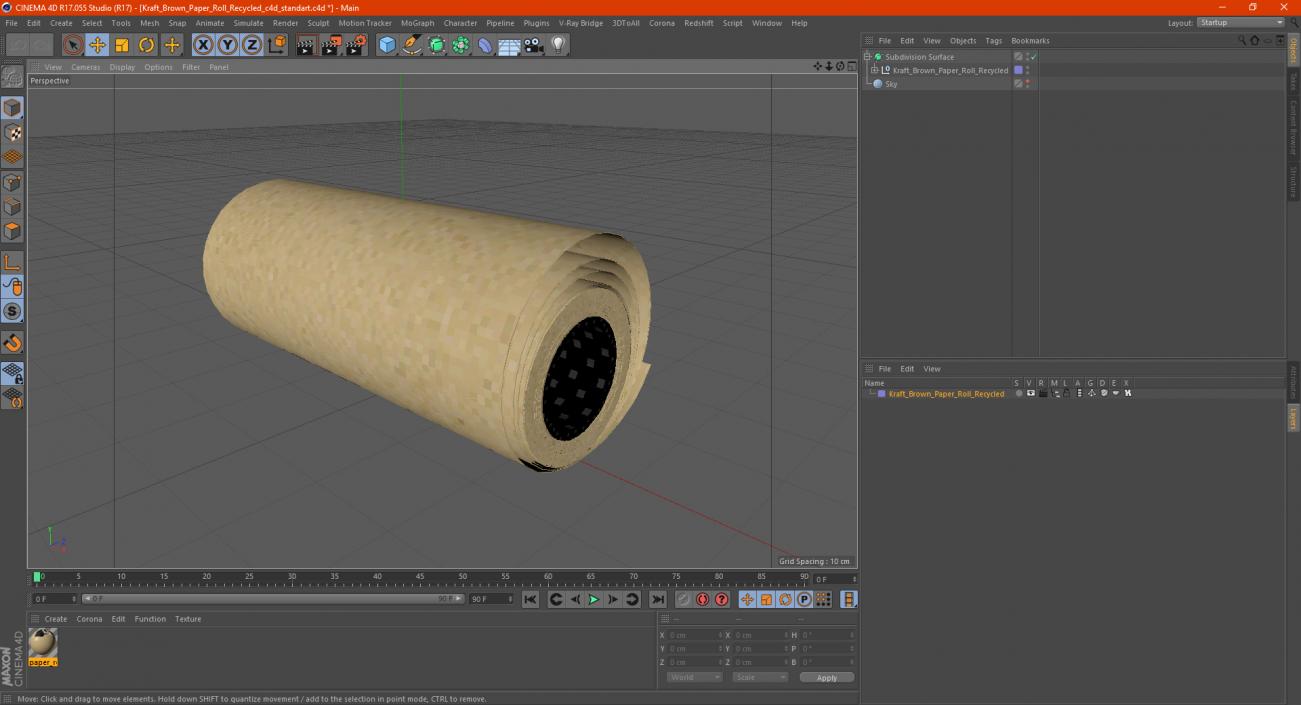 3D Kraft Brown Paper Roll Recycled