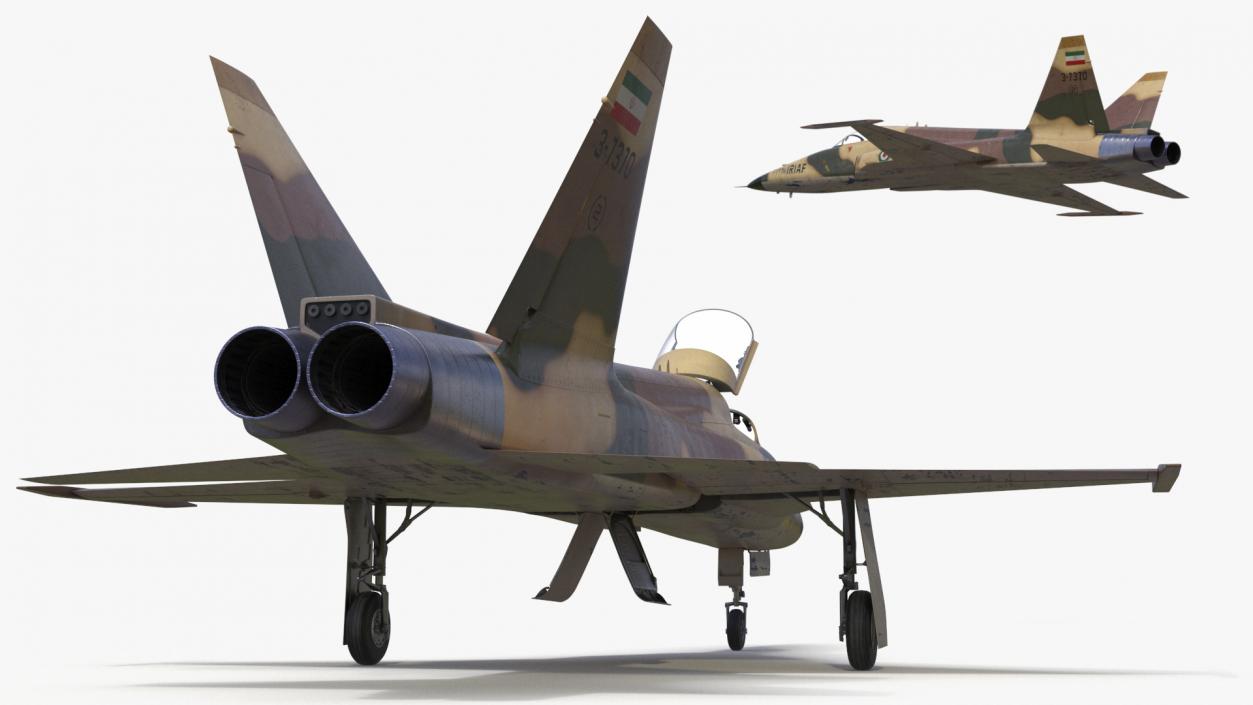 Iranian Aircraft HESA Saeqeh without Arm Rigged 3D