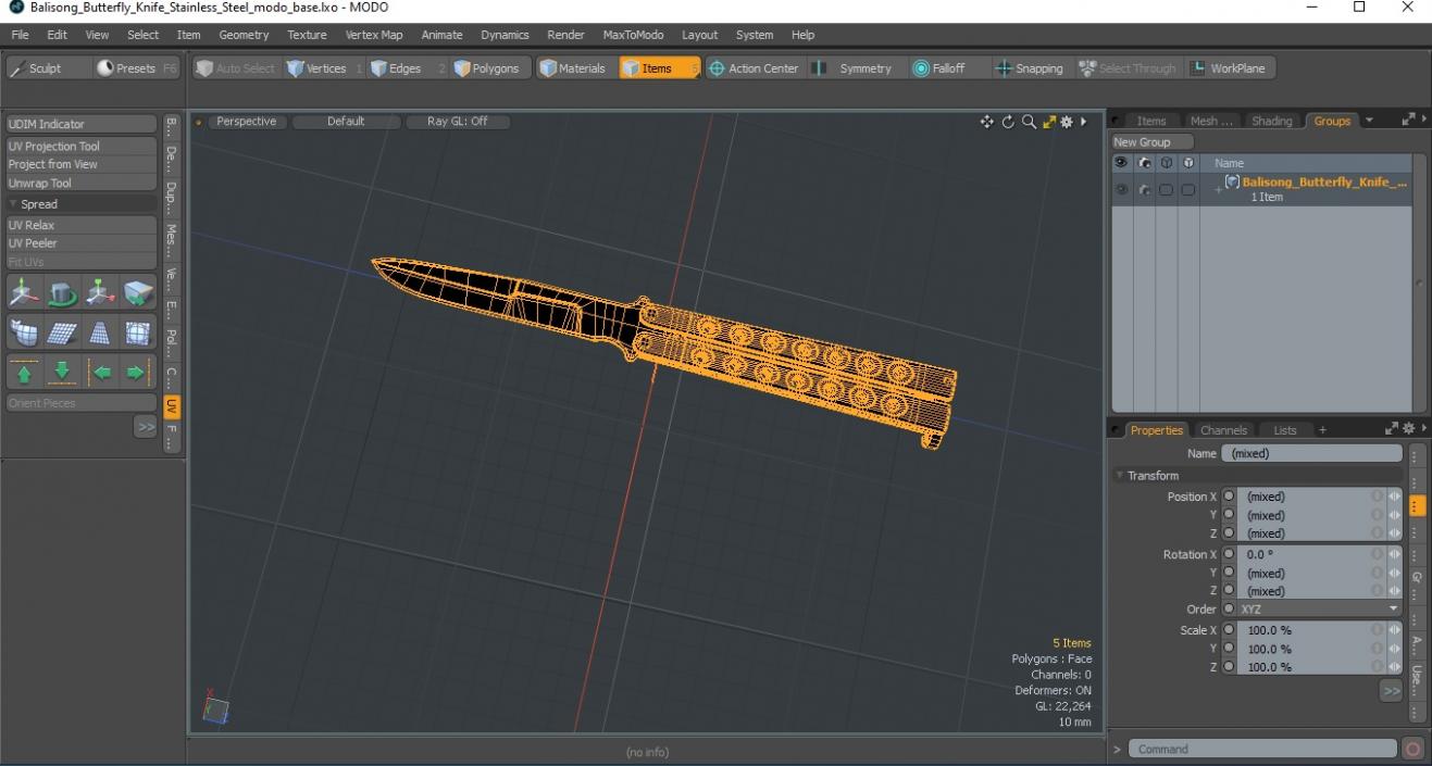 3D model Balisong Butterfly Knife Stainless Steel