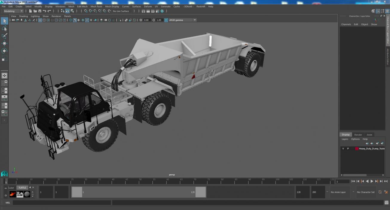 Heavy Duty Dump Trailer Clean 3D model