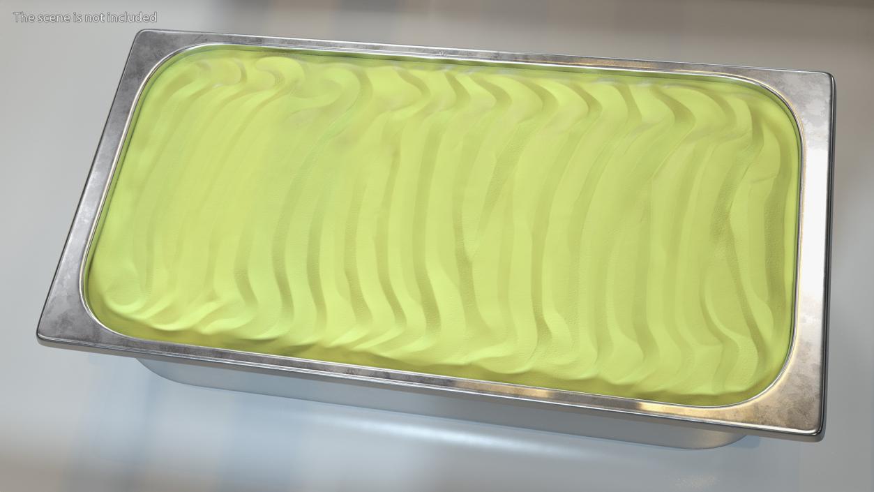 Pistachio Ice Cream Tray Untouched Surface 3D