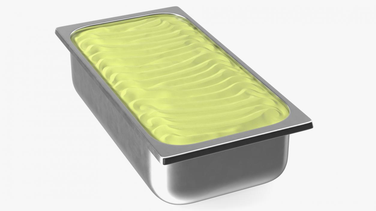 Pistachio Ice Cream Tray Untouched Surface 3D