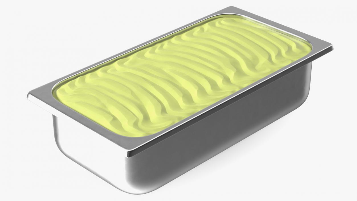 Pistachio Ice Cream Tray Untouched Surface 3D