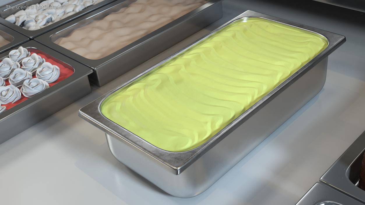 Pistachio Ice Cream Tray Untouched Surface 3D