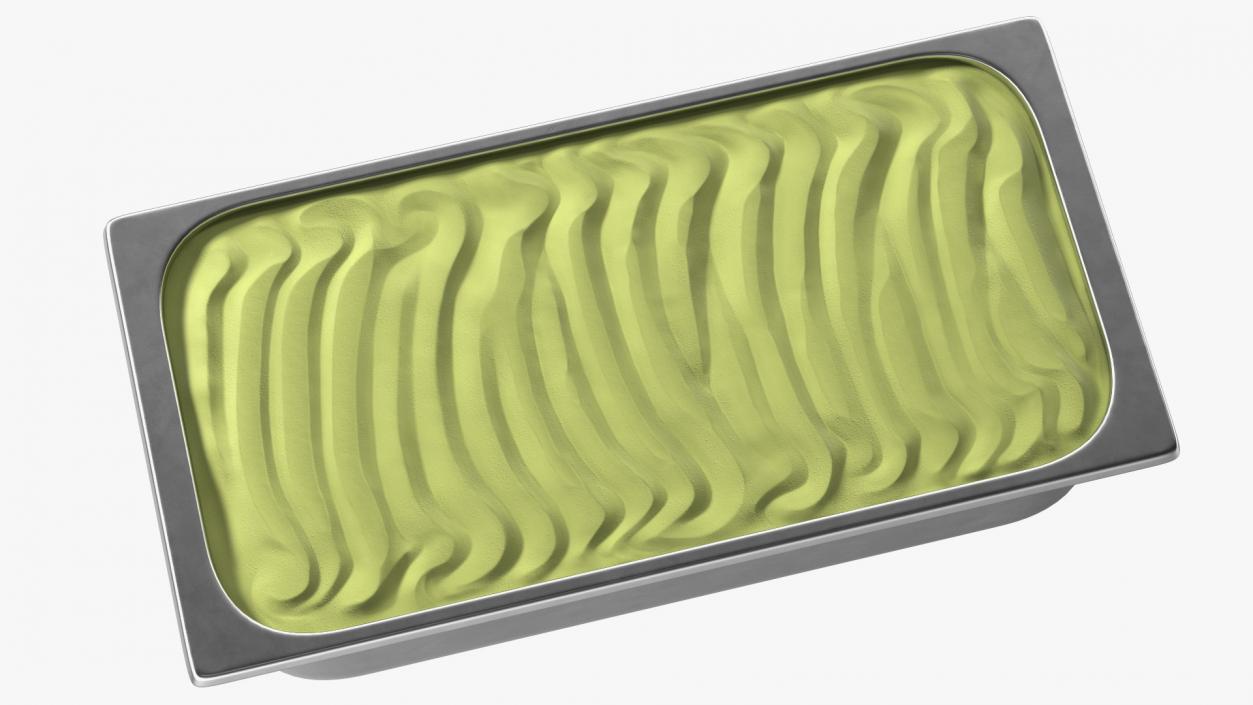 Pistachio Ice Cream Tray Untouched Surface 3D