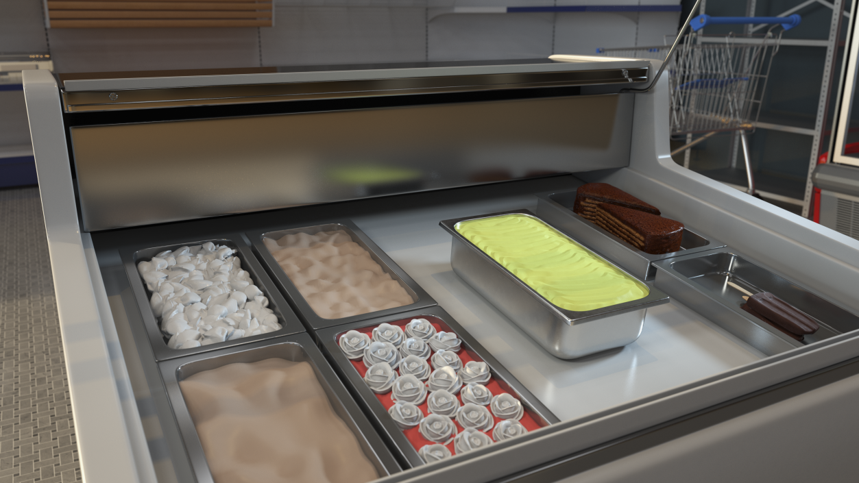 Pistachio Ice Cream Tray Untouched Surface 3D