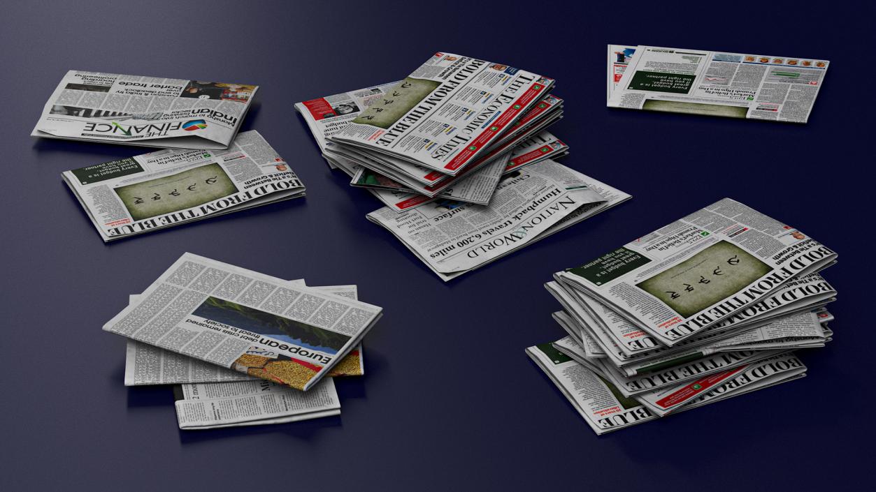 3D Various Newspapers model