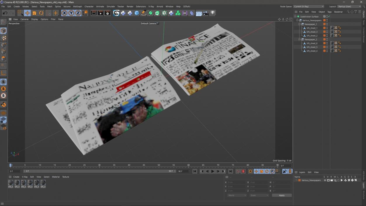 3D Various Newspapers model