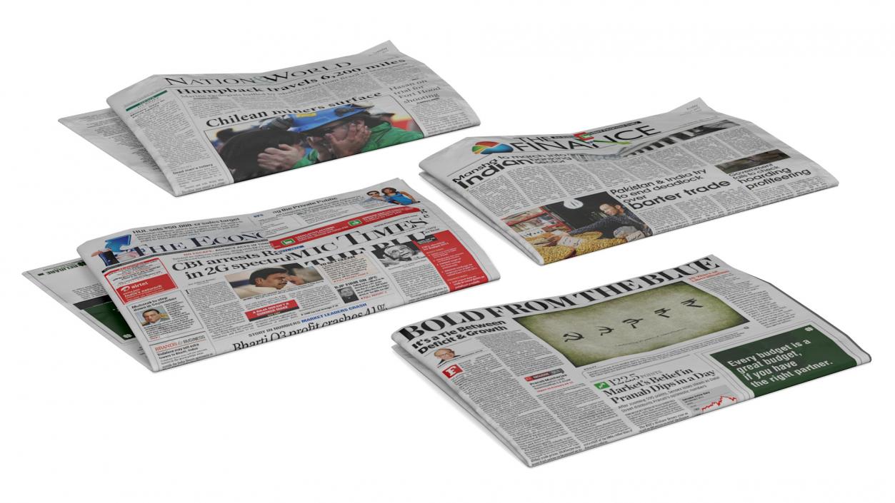 3D Various Newspapers model