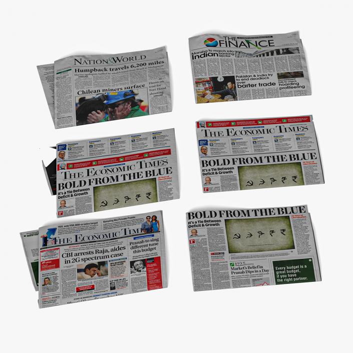 3D Various Newspapers model