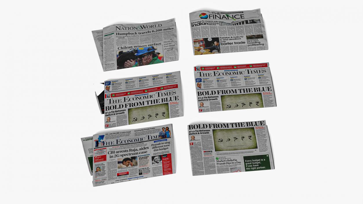 3D Various Newspapers model