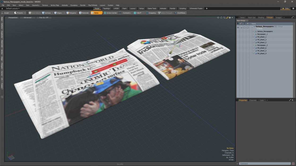 3D Various Newspapers model