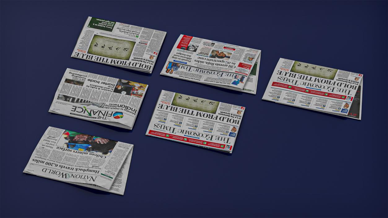 3D Various Newspapers model