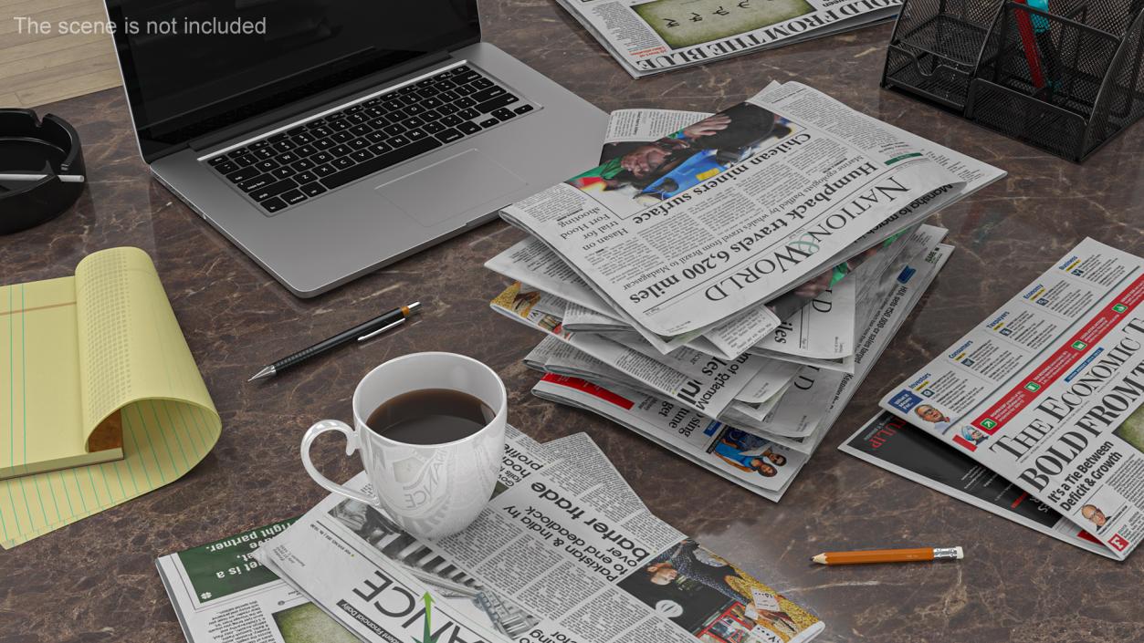 3D Various Newspapers model