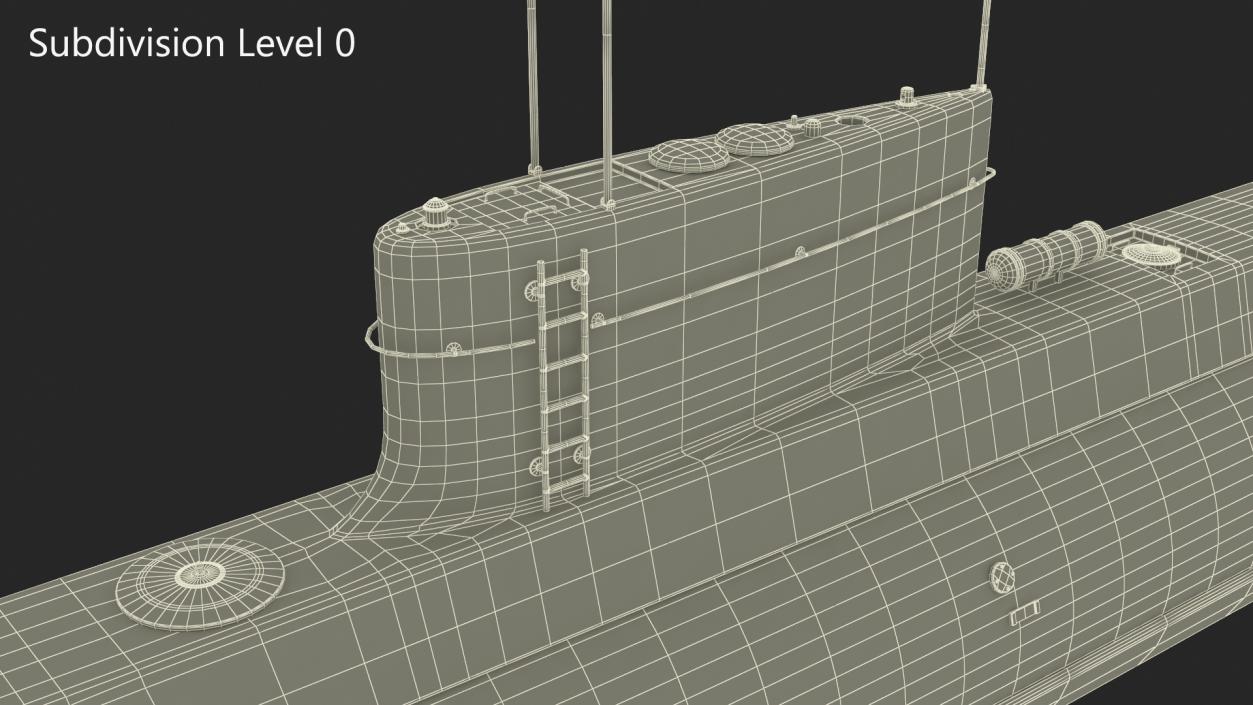 3D model Iranian Fateh Submarine in Dry Dock