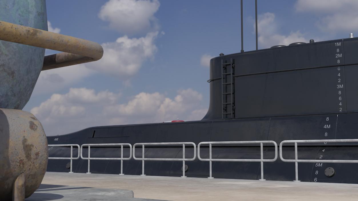 3D model Iranian Fateh Submarine in Dry Dock