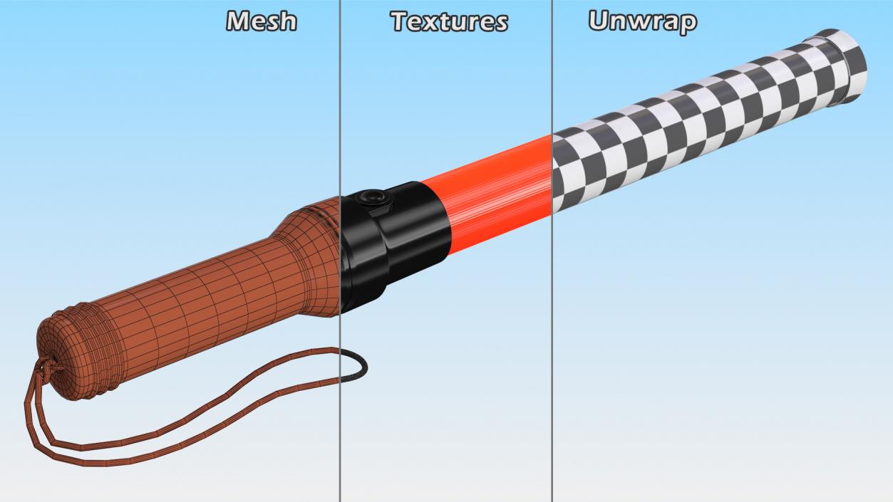 LED Traffic Control Police Baton 3D