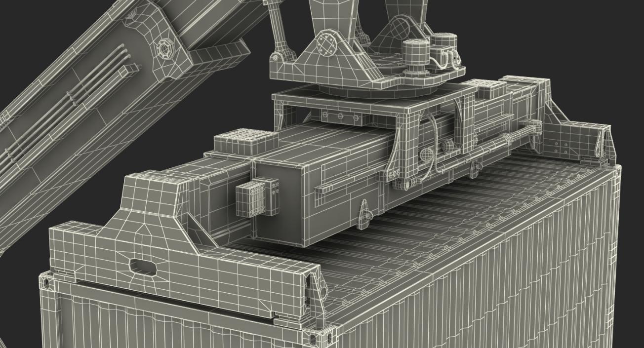 Linde Reach Staker with 20ft ISO Container Rigged 3D model