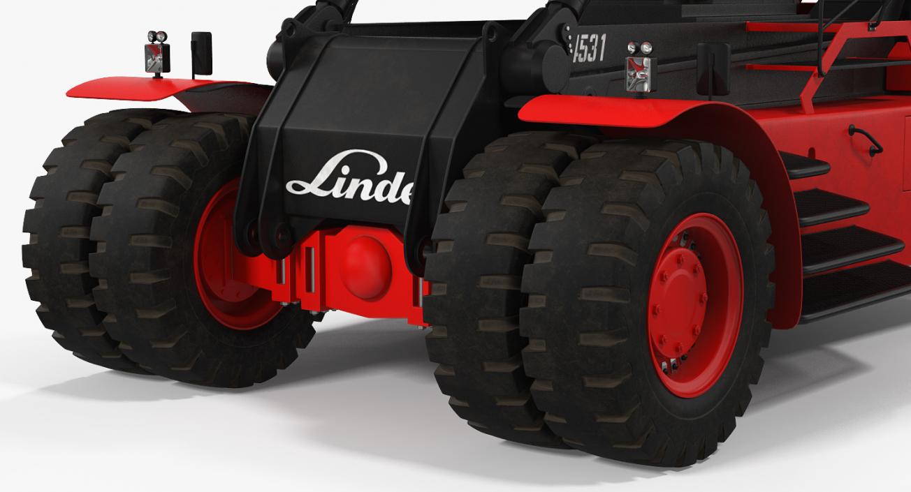 Linde Reach Staker with 20ft ISO Container Rigged 3D model