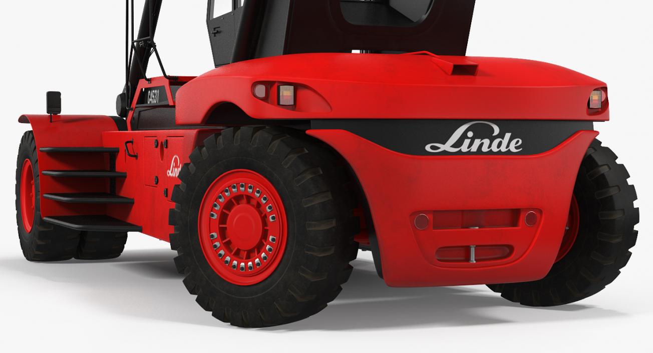 Linde Reach Staker with 20ft ISO Container Rigged 3D model