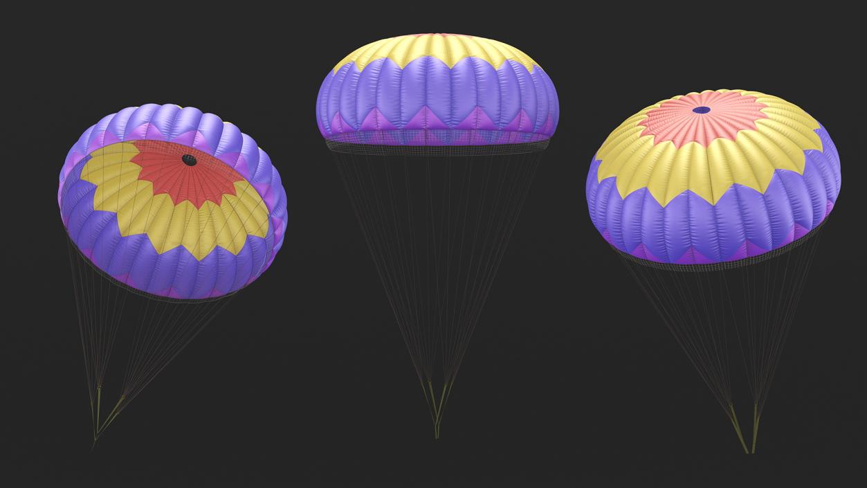 3D Round Color Parachute