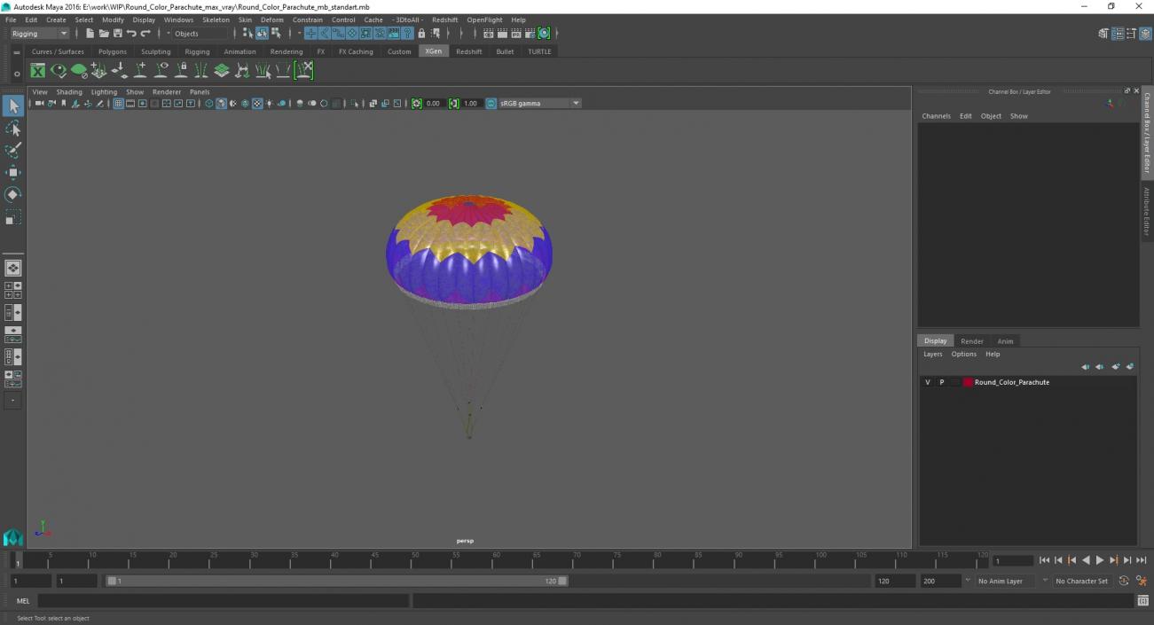 3D Round Color Parachute