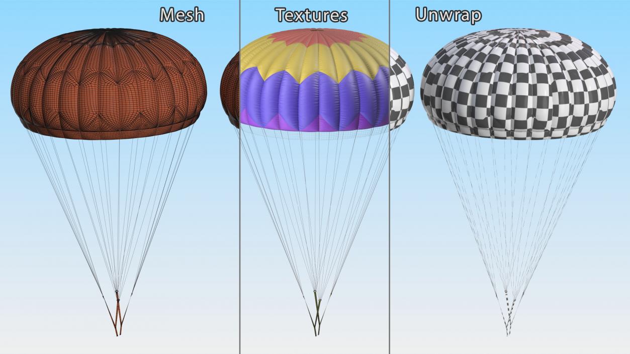 3D Round Color Parachute