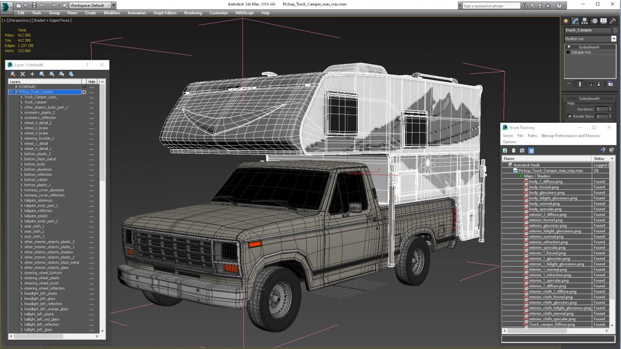 Pickup Truck Camper 3D model