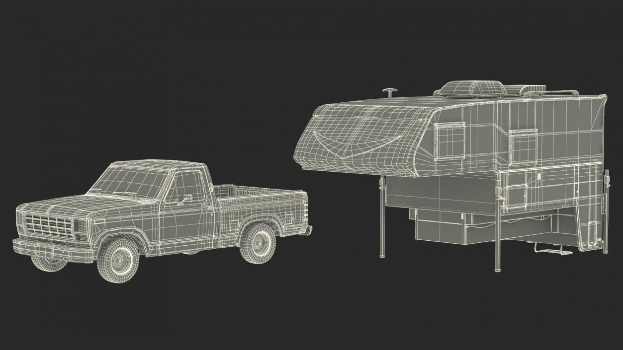 Pickup Truck Camper 3D model