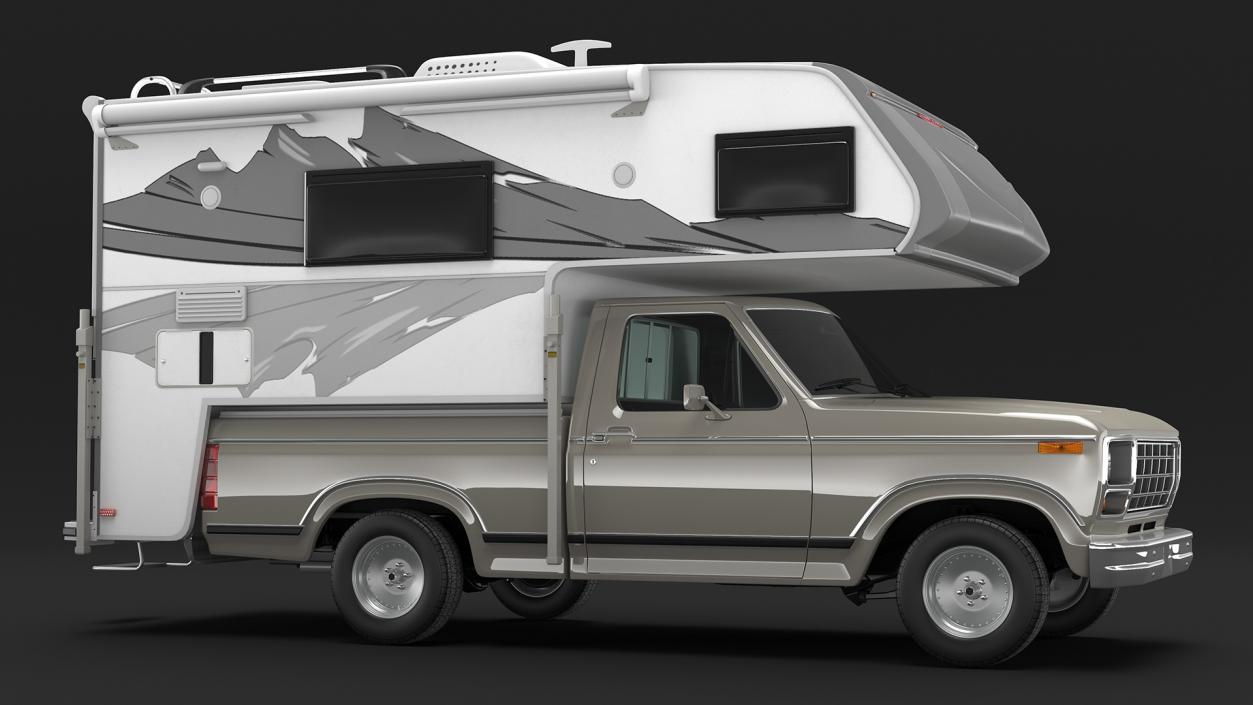 Pickup Truck Camper 3D model