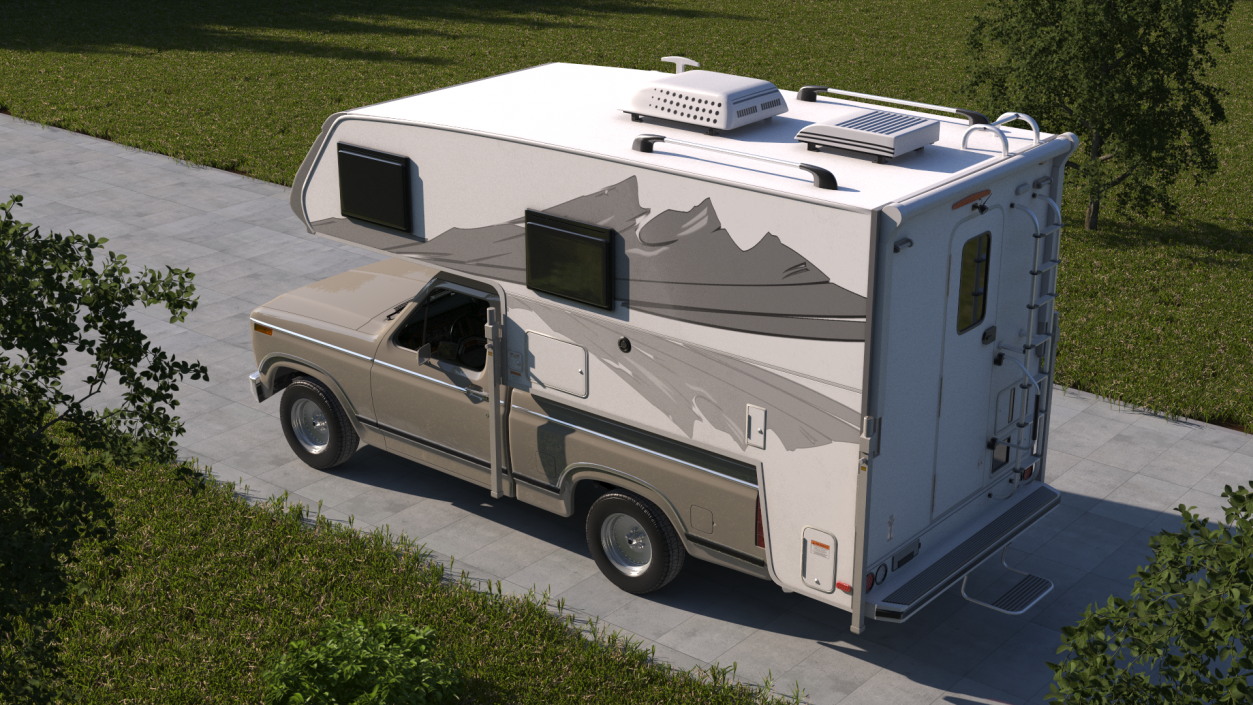 Pickup Truck Camper 3D model