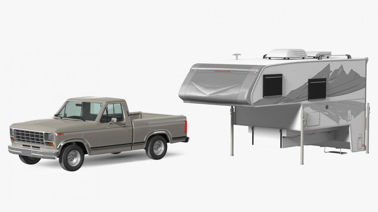 Pickup Truck Camper 3D model