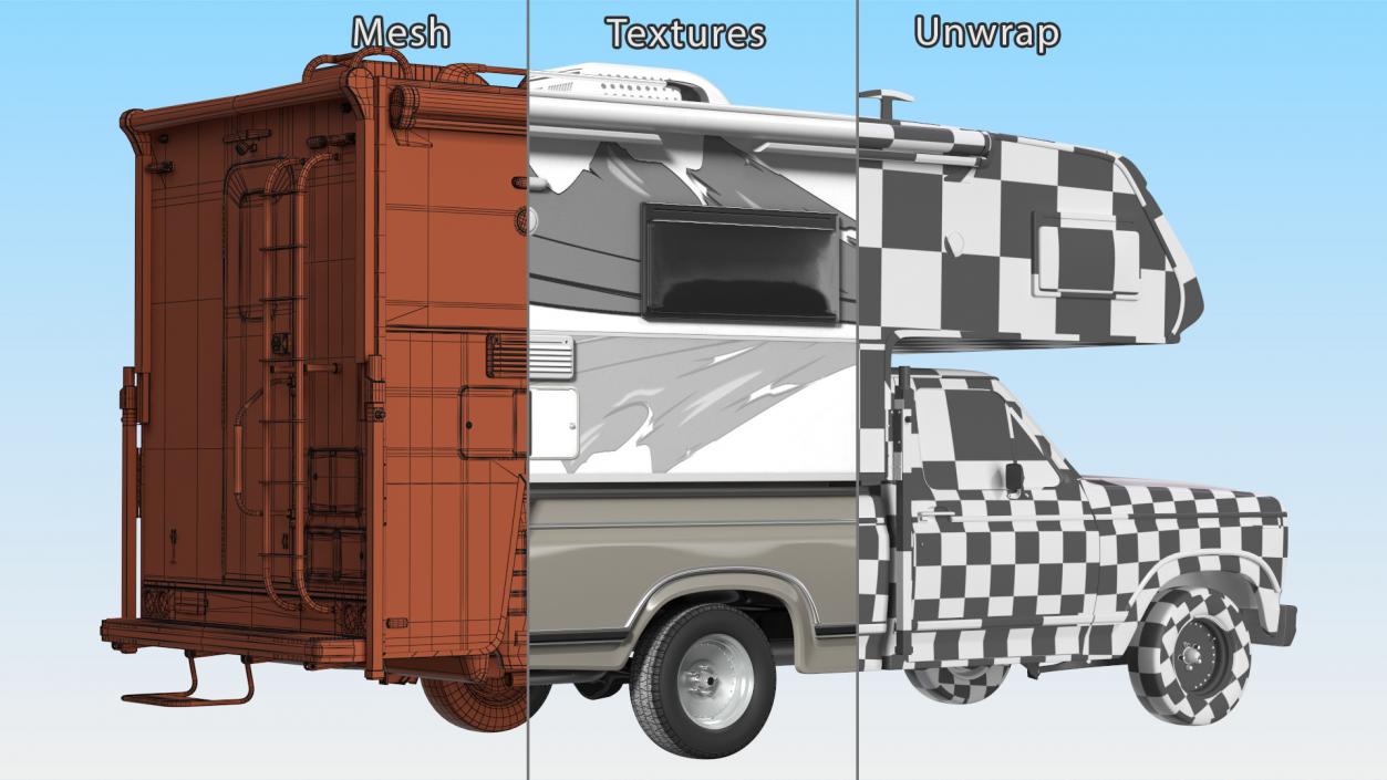 Pickup Truck Camper 3D model