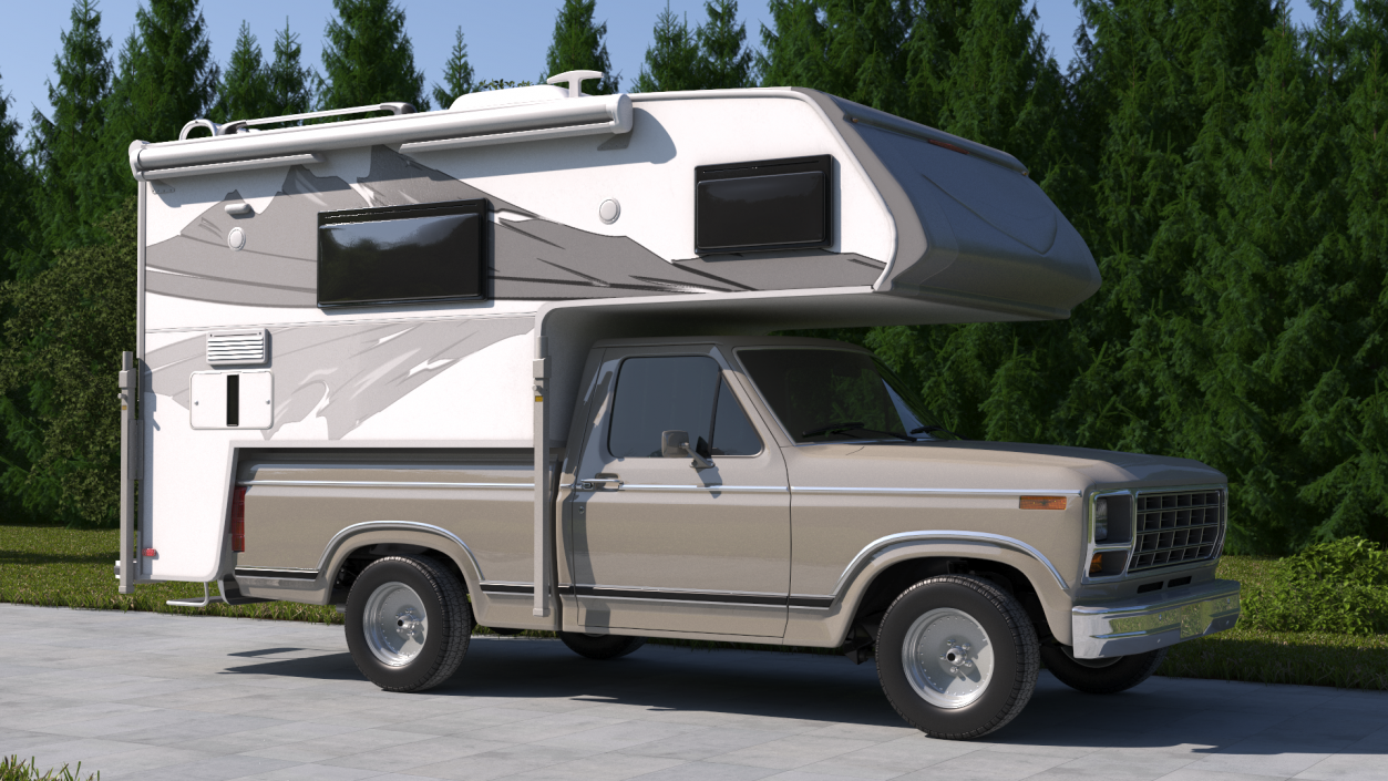 Pickup Truck Camper 3D model