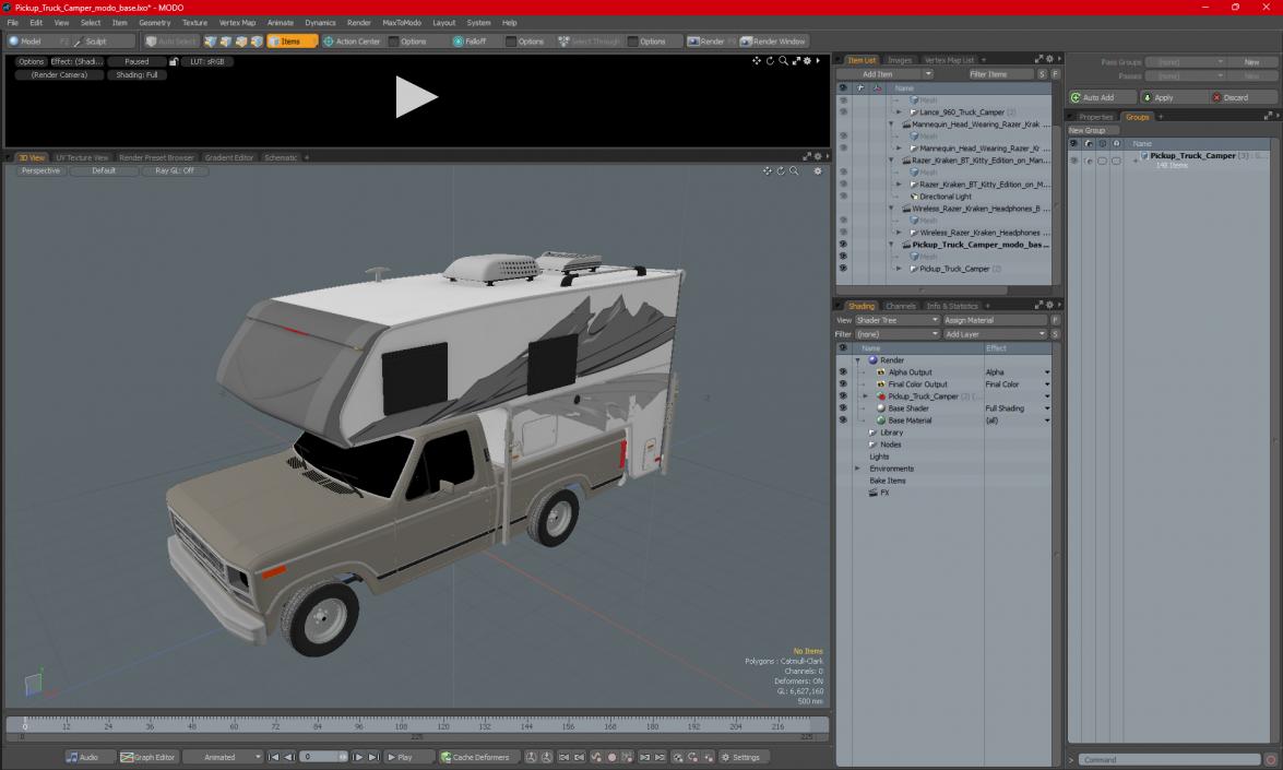 Pickup Truck Camper 3D model