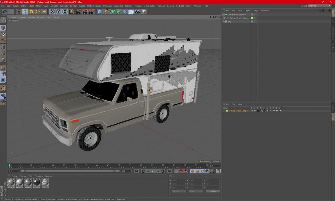 Pickup Truck Camper 3D model