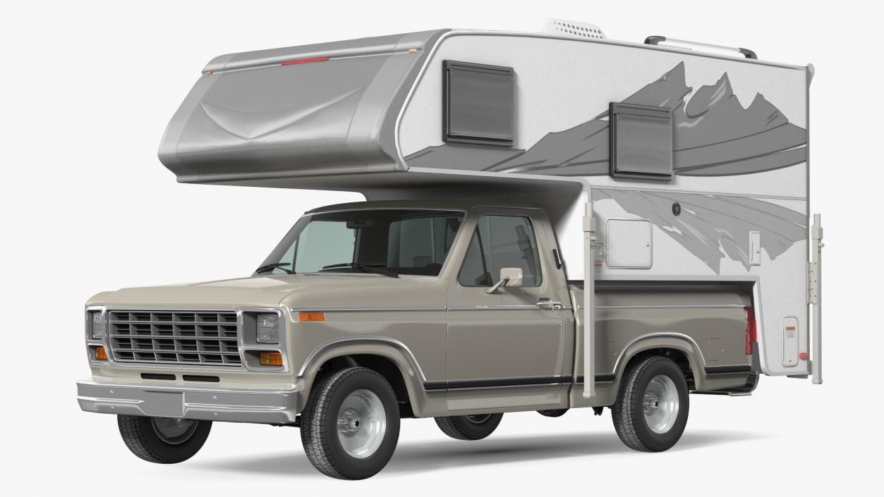 Pickup Truck Camper 3D model