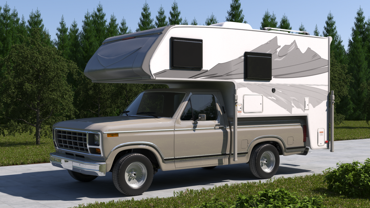 Pickup Truck Camper 3D model