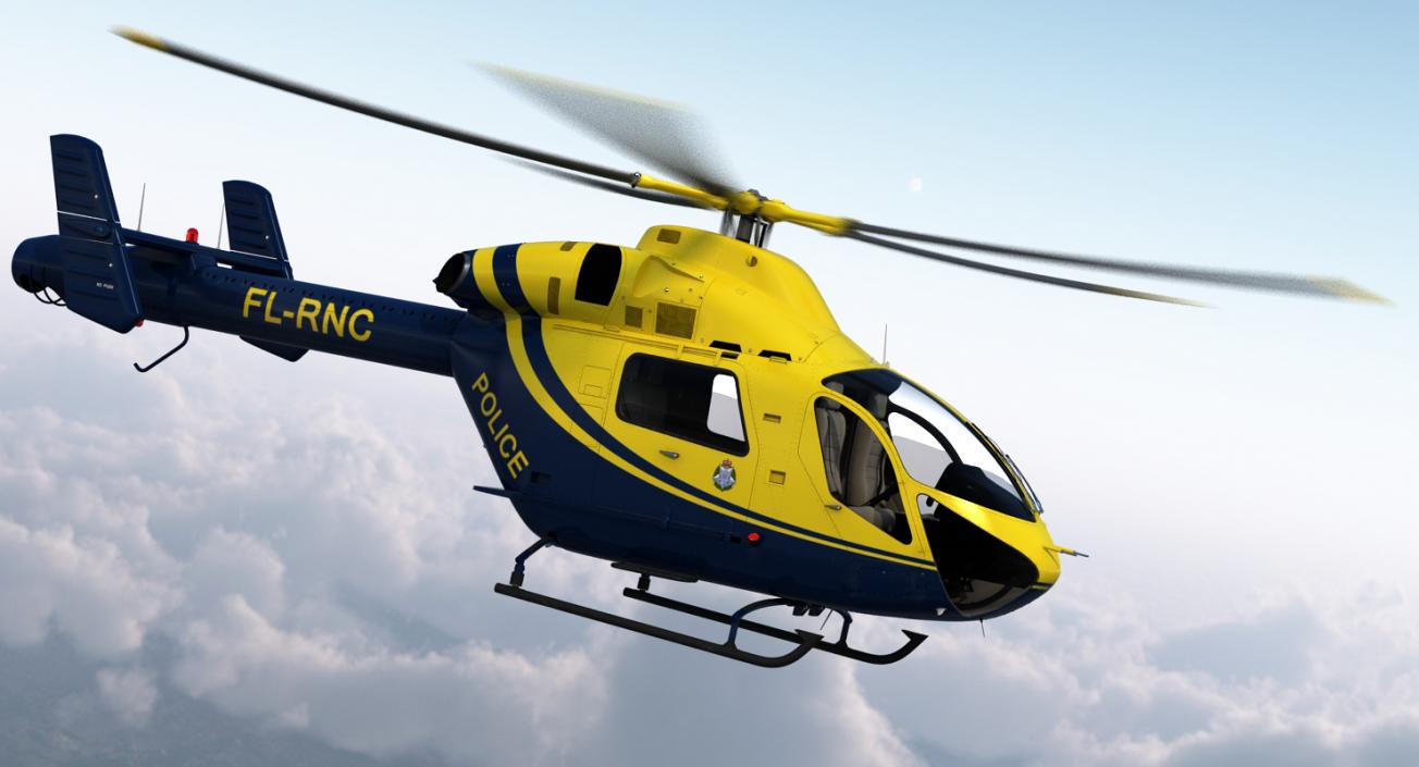 3D Police Helicopter MD 902 Explorer model