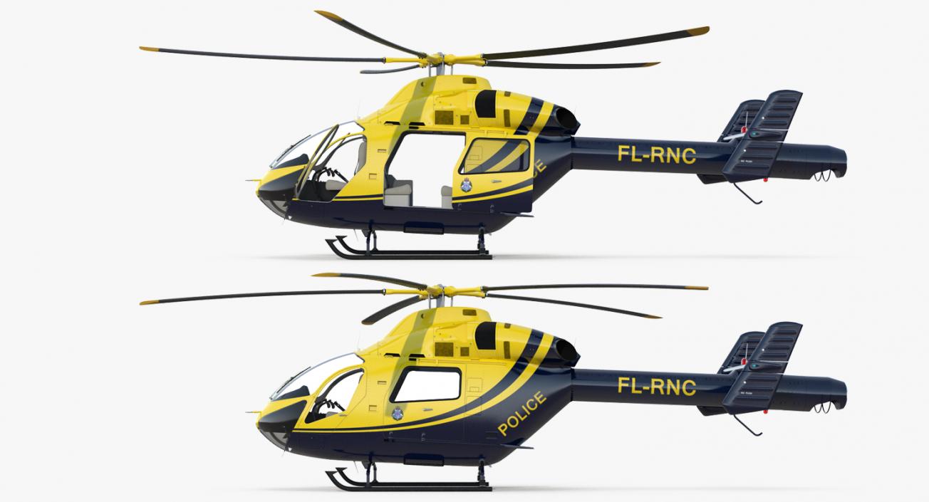 3D Police Helicopter MD 902 Explorer model