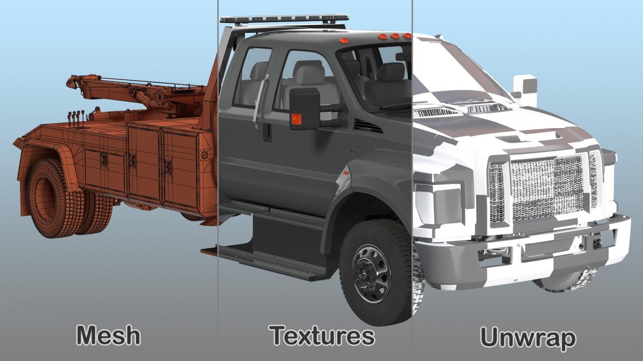 Heavy Duty Tow Truck Rigged 3D