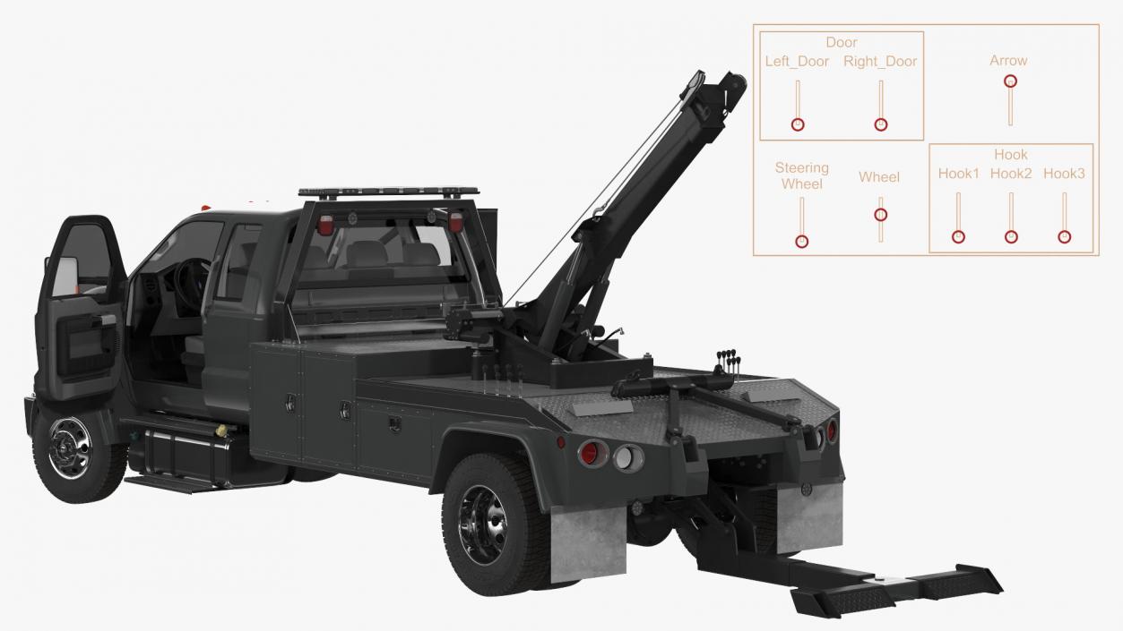 Heavy Duty Tow Truck Rigged 3D