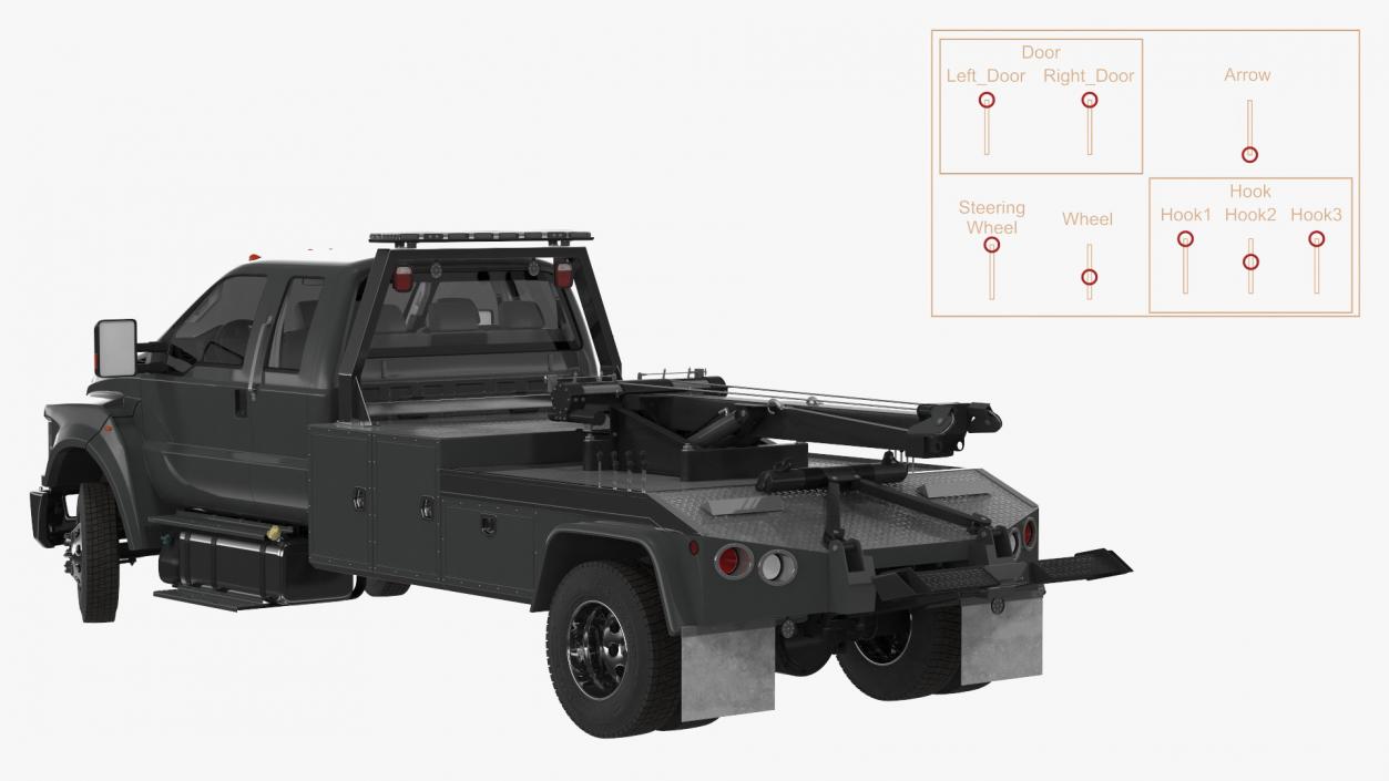 Heavy Duty Tow Truck Rigged 3D