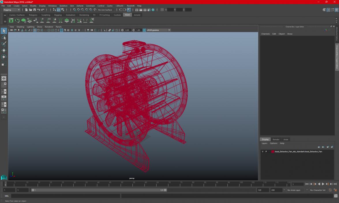 3D model Industrial Axial Fan