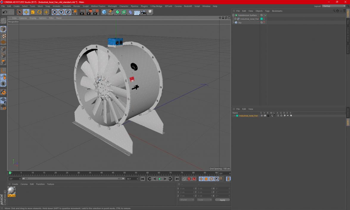 3D model Industrial Axial Fan