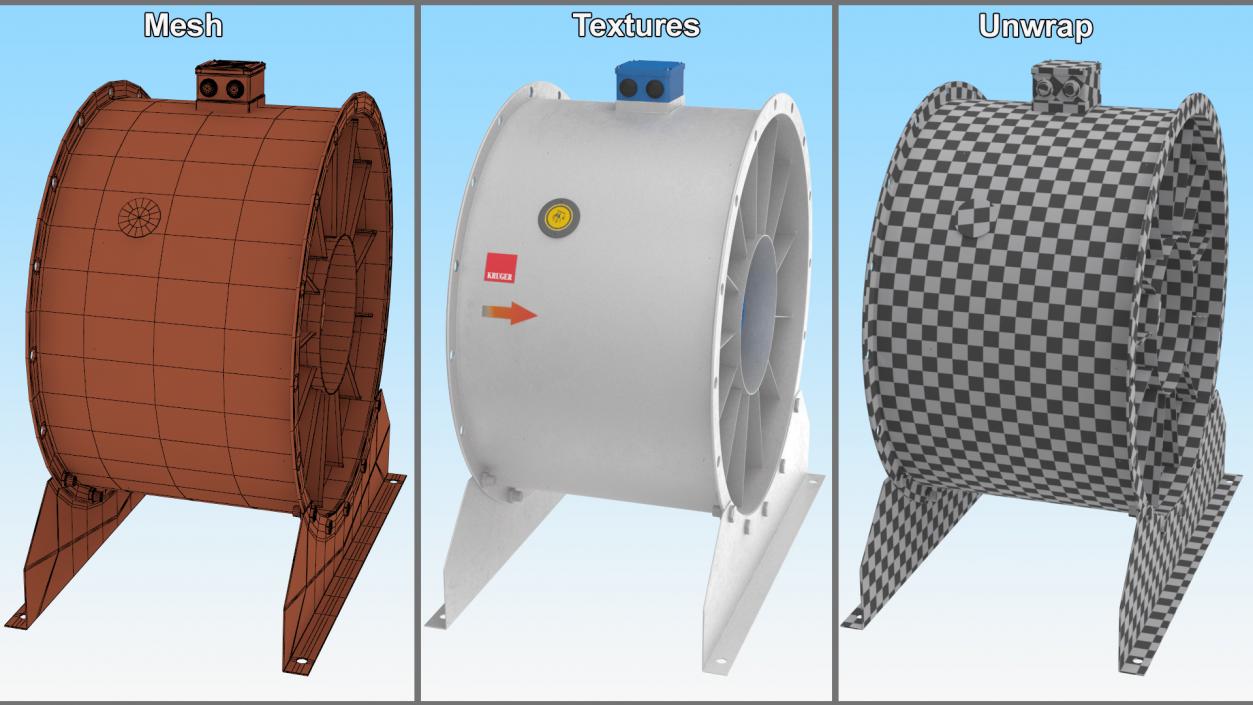 3D model Industrial Axial Fan