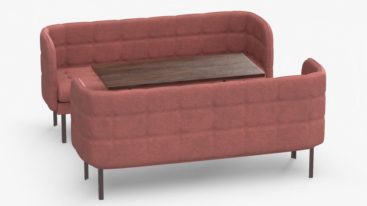 3D model Restaurant Sofas Seating with Table