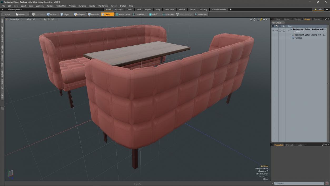 3D model Restaurant Sofas Seating with Table