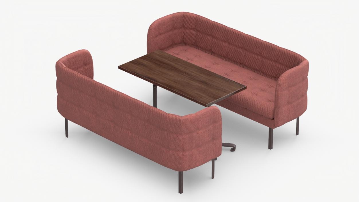 3D model Restaurant Sofas Seating with Table